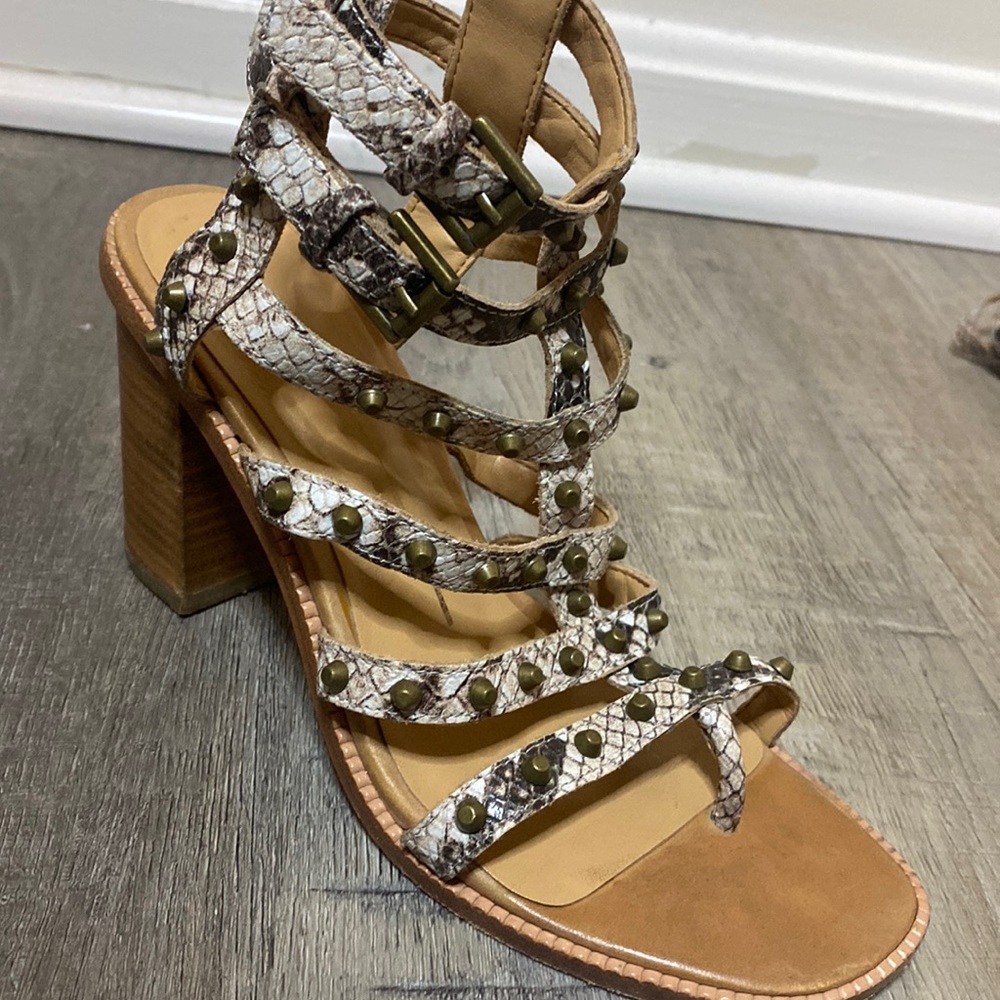 Snake Print Studded Heels